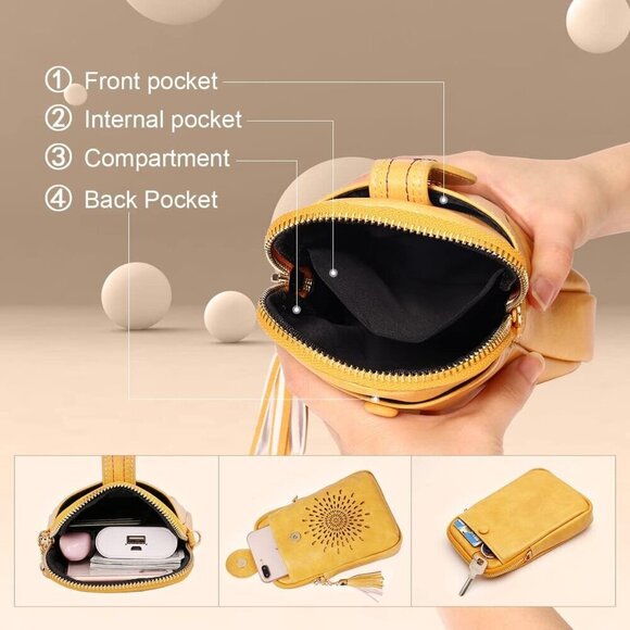 Small Crossbody Bags for Women, Lightweight Vegan Leather Cell Phone Purse, Cute - Picture 7 of 7